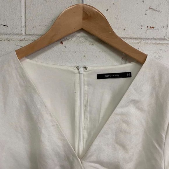 PORTMANS Linen Blair Puff Sleeve Wrap Dress - Picture 9 of 10